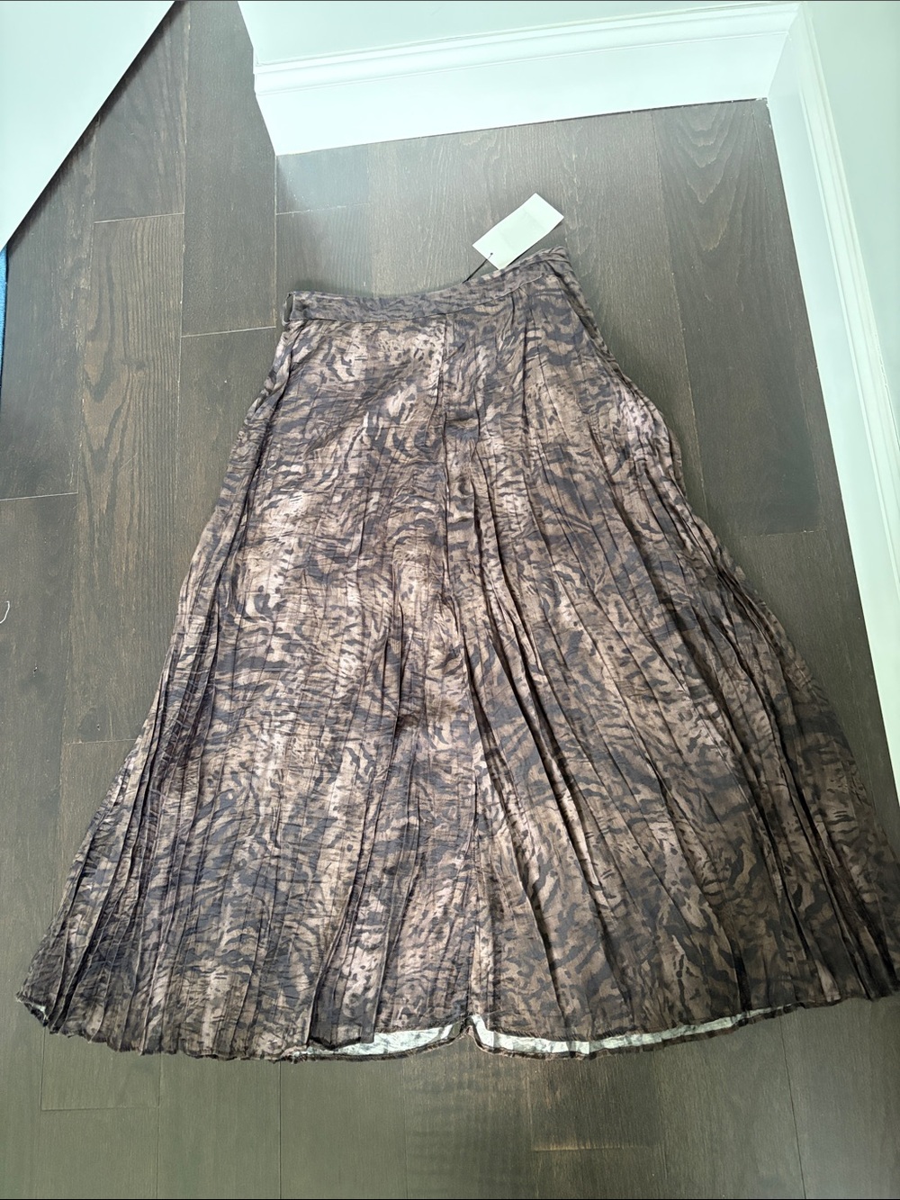 Zara Women’s Brown Printed Pleated Maxi Skirt S